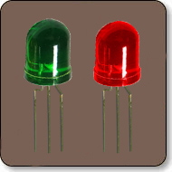 10mm Bicolor Diffused LED - Green & Red (Cathode)