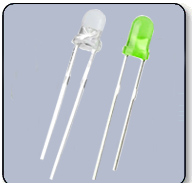 3mm Bicolor 2 PIN LED - White & Green