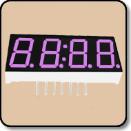 7 Segment Purple LED - Four Digit 0.28 Inch (7.0mm) Cathode