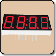 7 Segment Red LED - Four Digit 0.28 inch (7.0mm) Anode