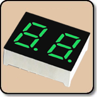 Two Digit Green LED Display - Double 0.4 Inch (10.16mm) Cathode