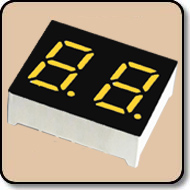 Two Digit Yellow Display - Double 0.4 inch (10.16mm) Anode