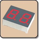 7 Segment Red LED Gray Background - Double 0.8 Inch (20.3mm) Cathode