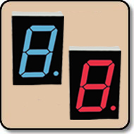 Bicolor 7 Segment Blue & Red LED Display - One Digit 2.3 Inch (57mm)