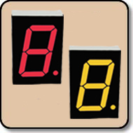 Bicolor LED Display One Digit Red & Yellow - Bicolor 7 Segment 1 Inch Cathode LED Display