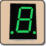 One Digit 0.8 Inch 7 Segment Green LED Display -  Black Surface Anode