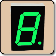 7 Segment Pure Green LED - Single 4.0 Inch (100mm) Anode 525nm