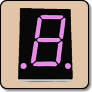 One Digit 0.8 Inch Purple LED Display - Black Surface Cathode