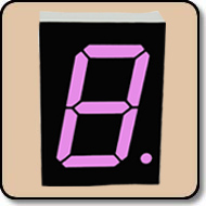 Single Digit Purple LED Display - 0.8 Inch (20.32mm) Cathode
