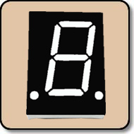 One Digit 0.8 Inch White LED Display - Black Background Cathode