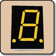 One Digit 0.8 Inch 7 Segment Yellow LED Display -  Black Background Cathode
