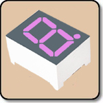 7 Segment Purple LED Gray Background - Single 0.56 Inch (14.20mm) Cathode