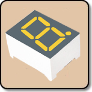 7 Segment Yellow LED Gray Background - Single 0.56 Inch (14.20mm) Cathode