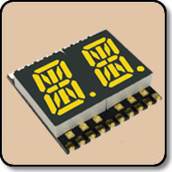 SMD Alpha Numeric Yellow LED Display -  Double 0.4 Inch (10.20mm) Anode