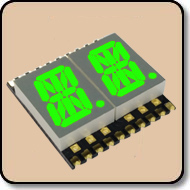 SMD Alpha Numeric Super Green 525nm LED Gray Background -  Double 0.4 Inch (10.20mm) Anode
