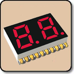 SMD 7 Segment Red LED Display -  Double Digit 0.28 Inch (7.0mm) Anode