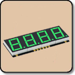 SMD 7 Segment Green LED Display -  Four Digit 0.39 Inch (10.00mm) Anode