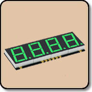 SMD 7 Segment Green LED Display -  Four Digit 0.39 Inch (10.00mm) Cathode