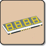 SMD 7 Segment Yellow LED Gray Background - Four Digit 0.56 Inch (14.20mm) Anode