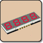 SMD 7 Segment Red LED Gray Background -  Four Digit 0.2 Inch (5.08mm) Anode