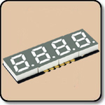 SMD 7 Segment White LED Gray Background -  Four Digit 0.2 Inch (5.08mm) Anode
