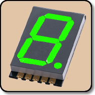 SMD 7 Segment Pure Green LED Display -  Single 0.8 Inch (20.30mm) Cathode 525nm