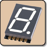 SMD 7 Segment White LED Display -  Single 0.8 Inch (20.30mm) Anode