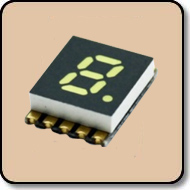 SMD 7 Segment Yellow LED Display -  Single 0.2 Inch (5.08mm) Anode