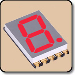 SMD 7 Segment Red LED Gray Background -  Single 0.4 Inch (10.16mm) Cathode 