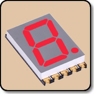 SMD 7 Segment Red LED Gray Background -  Single 0.39 Inch (10.00mm) Cathode 
