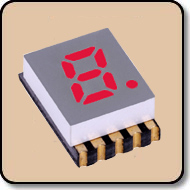 SMD 7 Segment Red LED Gray Background -  Single 0.2 Inch (5.08mm) Anode