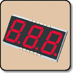 SMD 7 Segment Red LED Display -  Three Digit 0.39 Inch (10.00mm) Anode