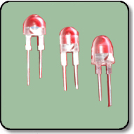 8mm Power Red 635nm LED - 0.5W 8mm (25 Degree)