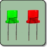 3mm Flat Top Bicolor (2) Leaded LED - Green & Red