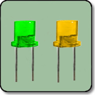 3mm Flat Top Bicolor (2) Leaded LED - Green & Yellow