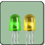 5mm Green / Yellow LED Straight PIN