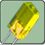 2mmx5mm Yellow Rectangular LED Clear