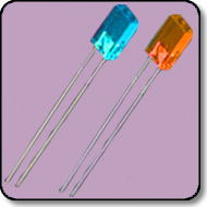 2mm x 5mm  x 5mm Rectangular Bicolor Blue & Orange LED Diffused 2 PIN