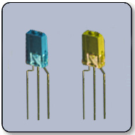 2mm x 5mm Rectangular Bicolor Blue & Yellow LED Diffused Cathode