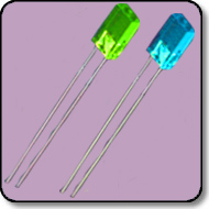 2mm x 5mm x 5mm Rectangular Green & Blue LED 2 PIN