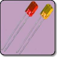 2mm x 5mm x 5mm Rectangular Bicolor Red & Yellow LED Diffused 2 Leaded