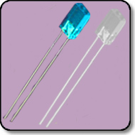 2mm x 5mm x 5mm Bicolor White & Blue LED Diffused 2 Leaded