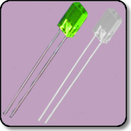 2mm x 5mm x 5mm Rectangular Bicolor White & Green LED Diffused 2-Leaded