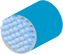A blue cylinder with many white tubes

AI-generated content may be incorrect.